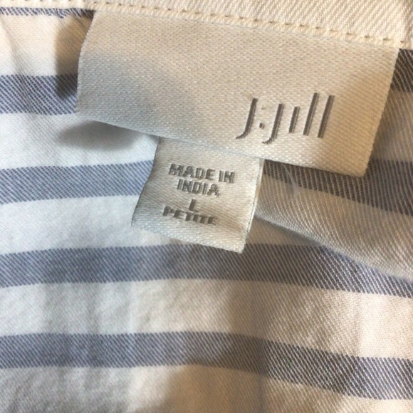 J Jill 100 %Cotton Lightweight Button Up Blouse Size Large Petite - Picture 5 of 7